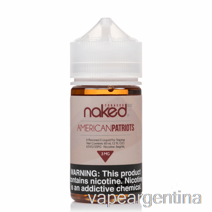 Patriotas Americanos - Tabaco Desnudo 100 - 60ml 0mg Vape Argentina